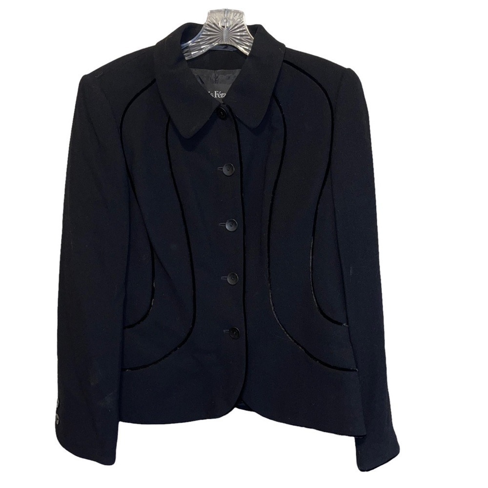 Louis Feraud Woman 100% Wool Blazer Size 8